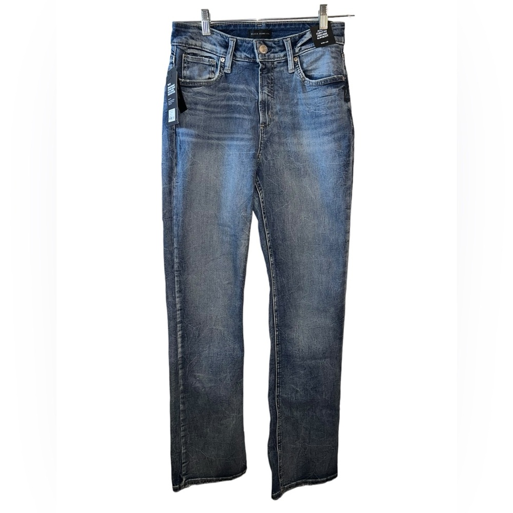 Silver NWT Avery Curvy Fit High Rise Slim Boot Jeans Size 30/33 Indigo Blue